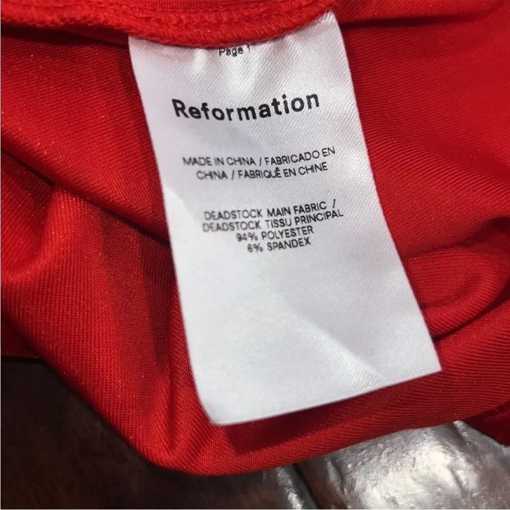 New Reformation‎ Merel Velvet Midi Dress Red Scoop Back Adjustable Strap Sz XS